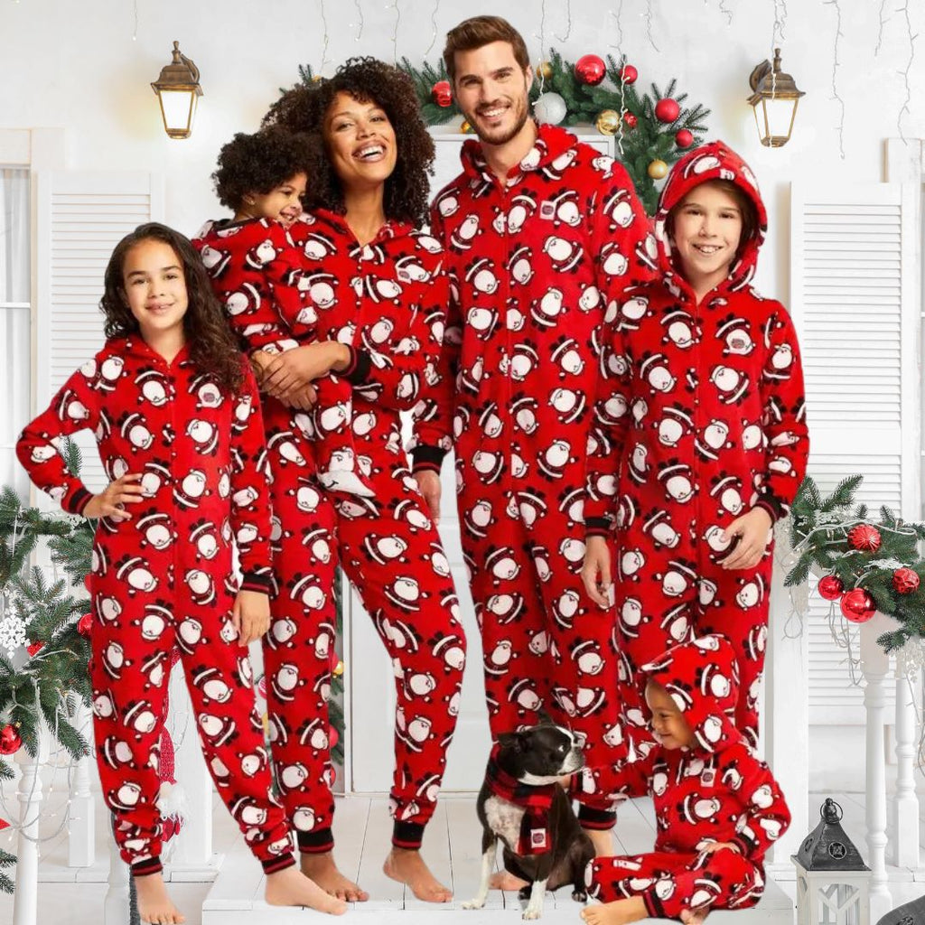Pyjamas De Noël Assortis En Famille - Soie Imitée, Ensemble 1 à 4 Personnes Pour Fêtes