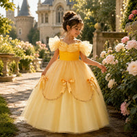 Robe Princesse fille -Jaune - Chez Mamie GiGi
