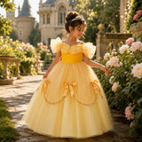 Robe Princesse fille -Jaune - Chez Mamie GiGi
