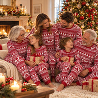Pyjama-Noel-famille- Rouge - Chez Mamie GiGi