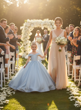 Robes fillette mariage - bleu