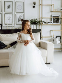 robe blanche fillette ceremonie-sandra