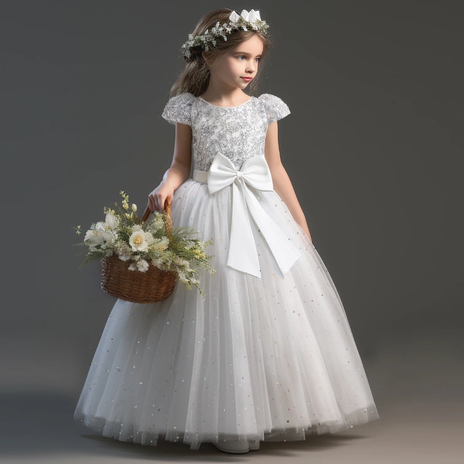 Robe de Ceremonie Fillette -blanche-Luna