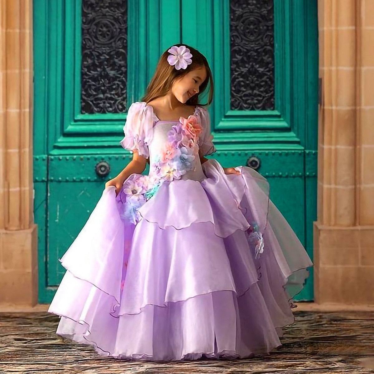 Enfant Fille Robe de Soirée Étoiles Scintillante Robe Princesse