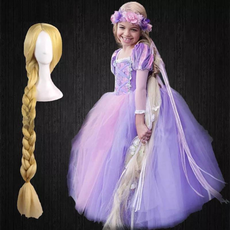 Robe de Princesse Raiponce pour Fille, Costume de ixd'Anniversaire