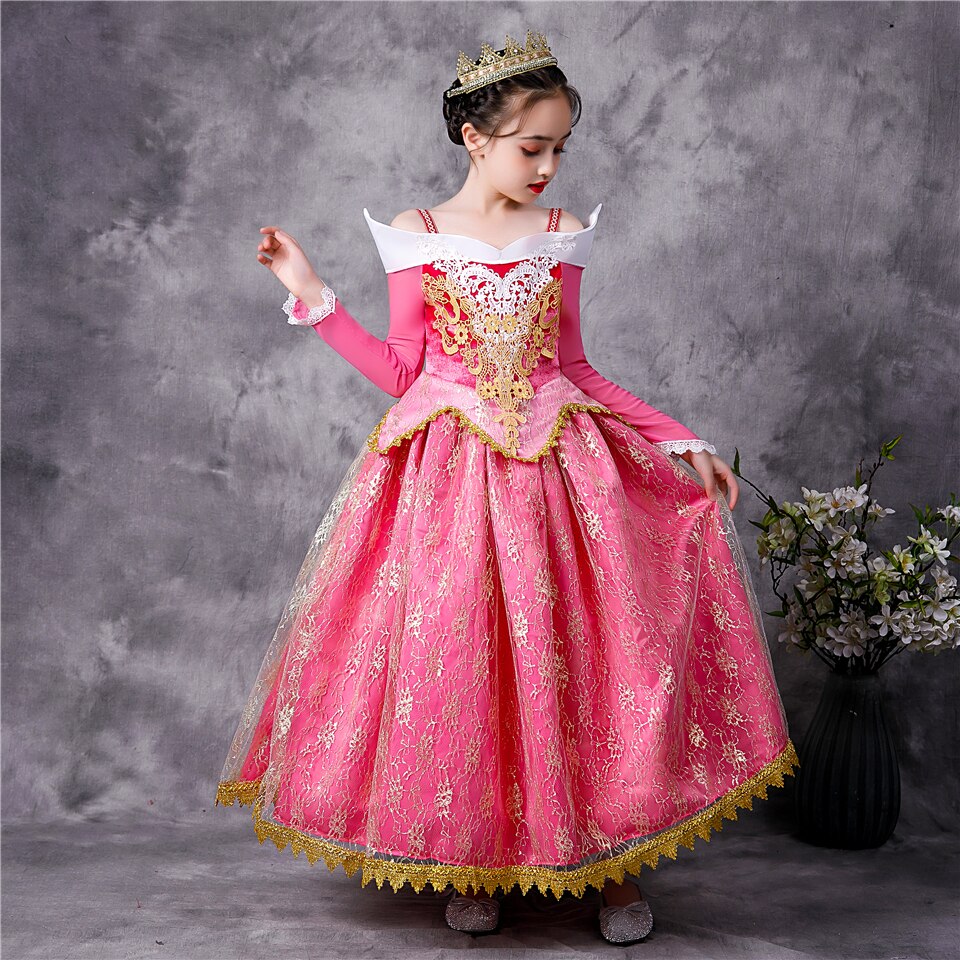 Kit de costume de princesse rose pour fille 