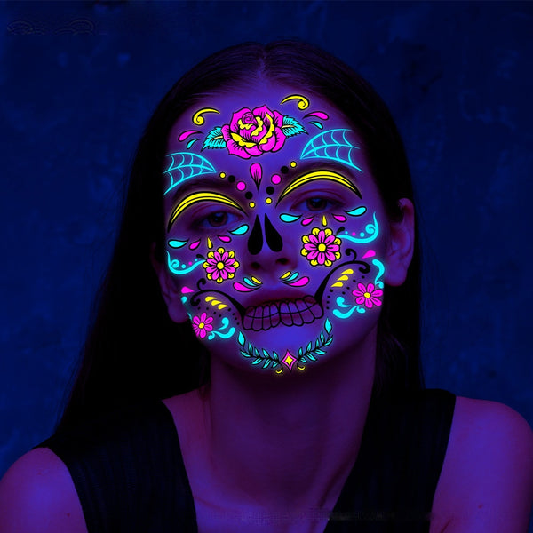 13 Autocollants Tatouages Phosphorescents Halloween - Fantômes, Citrouilles, Sorcières, Pour Enfants, Temporaires Et Amusants - 8