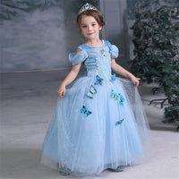 Robe de princesse bleue - Papillons - Chez Mamie GiGi