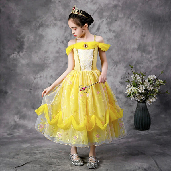Déguisement Princesse Jaune Fille - Taille au Choix - Jour de Fête -  Carnaval - Evènements
