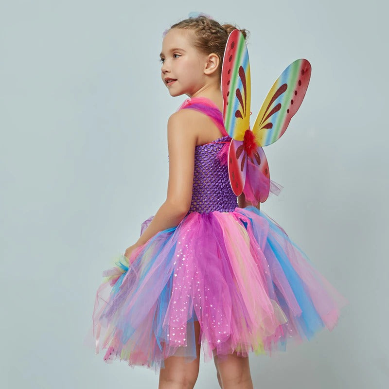 Robe De Fée Nouveau-né Fille - Tutu Tulle, Papillon 3D, Manches Longues, Pour Anniversaire, Mariage, Séance Photo - 7